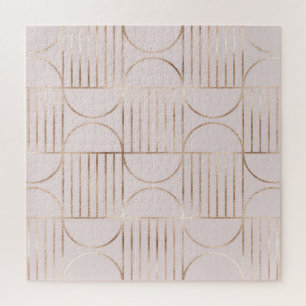 Gouden vormen: midden-eeuws modern patroon. legpuzzel