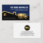 Gouden Vrachtwagen die Huis bewegen Visitekaartje (Voorkant / Achterkant)