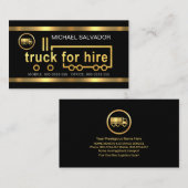 Gouden Vrachtwagen voor Huursignage Visitekaartje (Voorkant / Achterkant)