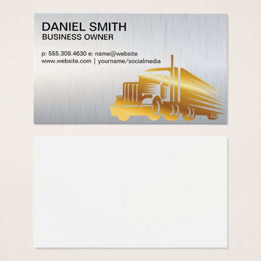 Gouden vrachtwagencombinatie | Vrachtwagenchauffeu Visitekaartje (Voorkant /achterkant)