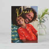 Gouden Vrede Elegante Religieuze Foto Folie Feestdagenkaart (Staand Voorkant)