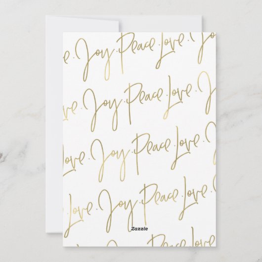 Gouden Vrede Liefde Vreugde Kerstkaarten Feestdagenkaart (Achterkant)