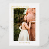 Gouden Vrede Liefde Vreugde Kerstmis Kaart (Voorkant)