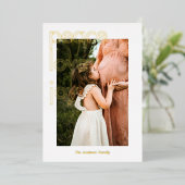 Gouden Vrede Liefde Vreugde Kerstmis Kaart (Staand Voorkant)