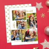 Gouden Vrede Vreugde Liefde 5 Fotocollage Kerstmis Feestdagenkaart