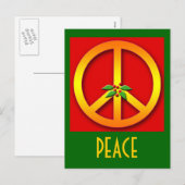 Gouden Vredesbord met Holly Kerst Kaarten Feestdagenkaart (Voorkant / Achterkant)