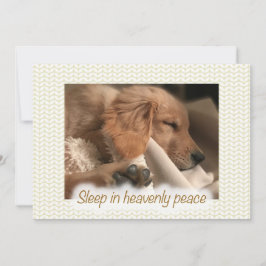 Gouden Vreedzame Puppy Plat Kerstkaart