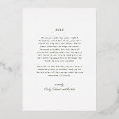 Gouden Vreugde Vond Ons Gewelfde Foto Folie Feestdagenkaart (Achterkant)