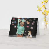 Gouden Vrijheidsbeeld voor 4 juli Kaart (Gele Bloem)