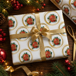 Gouden vrolijk kerstcadeau-verpakkings papier