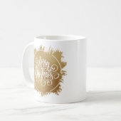 Gouden vrolijk kerstfeest koffiemok (Voorkant links)