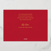 Gouden vrolijk kerstfeest script folie feestdagenkaart (Achterkant)