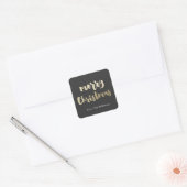Gouden vrolijk kerstfeest sticker namaak folie (Envelop)