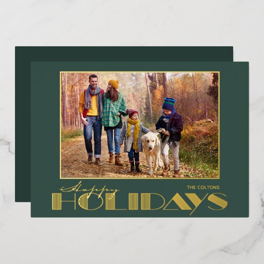 Gouden vrolijke feestdagen foto (Voorkant / Achterkant)