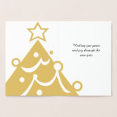 Gouden Vrolijke Kerstboom Folie Kaarten (Binnen)