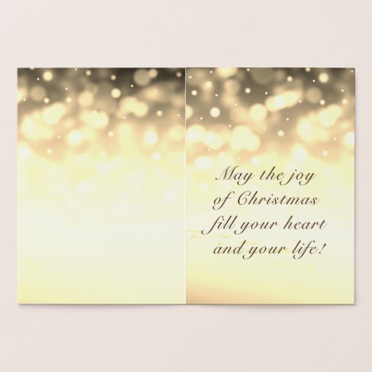 Gouden vrolijke kerstvakantie folie kaarten (Binnen)