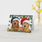 Gouden vrolijke kerstwensen kaart (Gele Bloem)