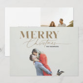 Gouden vrolijke magische script serif kerst fotoka feestdagenkaart (Voorkant / Achterkant)