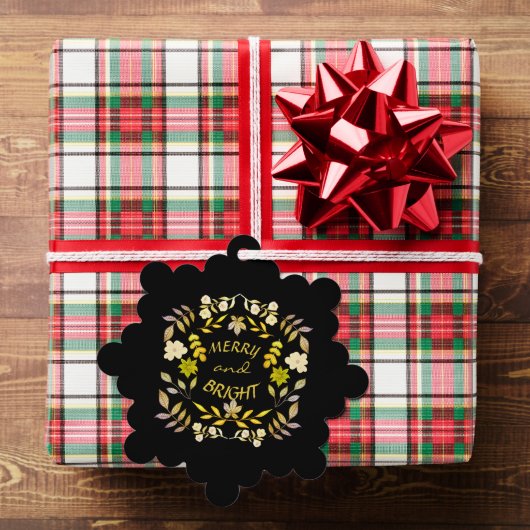 GOUDEN VROLIJKHEID EN HELDER gepersonaliseerd Ornament Kaart (Insitu (Geschenk))