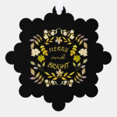 GOUDEN VROLIJKHEID EN HELDER gepersonaliseerd Ornament Kaart (Achterkant)