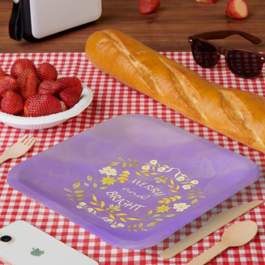 GOUDEN VROLIJKHEID EN HELDER gepersonaliseerd Papieren Bordje (Picknick)