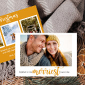 Gouden vrolijkste plek om kerstfotokaart te zijn feestdagenkaart