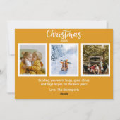 Gouden vrolijkste plek om kerstfotokaart te zijn feestdagenkaart (Achterkant)