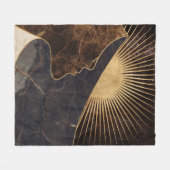 Gouden Vrouw Illusie met Zon en Marmeren Texturen Fleece Deken (Voorkant (Horizontaal))