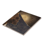 Gouden Vrouw Illusie met Zon en Marmeren Texturen Tegeltje (Zijkant)