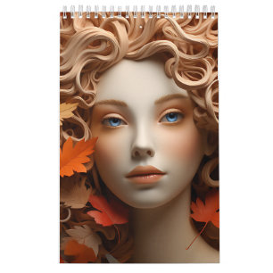 Gouden Vrouw Val Vrouwen Oranje Bruin Taan Goud Da Kalender