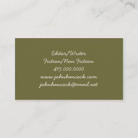  gouden vulpen Nib Logo Writer Editor Visitekaartje (Achterkant)