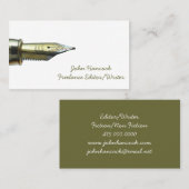  gouden vulpen Nib Logo Writer Editor Visitekaartje (Voorkant / Achterkant)