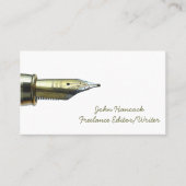  gouden vulpen Nib Logo Writer Editor Visitekaartje (Voorkant)