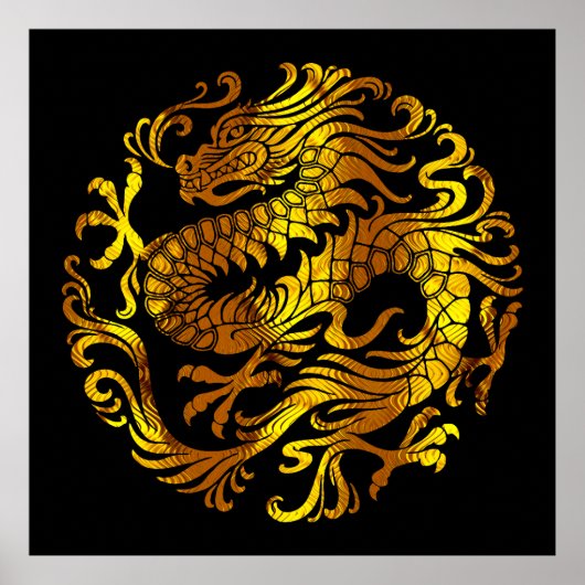 Gouden Vuur: De gravure van een draak Poster (Voorkant)