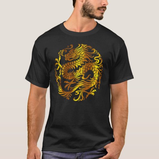 Gouden Vuur: Een Draakgravure T-shirt (Voorkant)