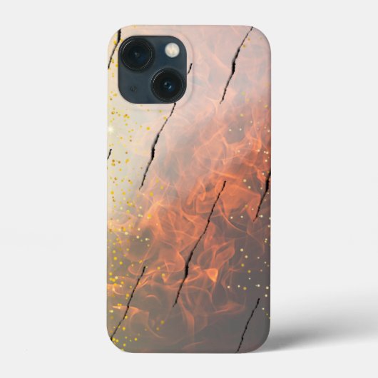 gouden vuur op iPhone 13 Mini hoezen (Achterkant)