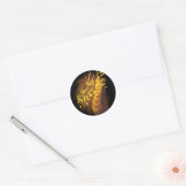 Gouden Vuurdraak Ronde Sticker (Envelop)