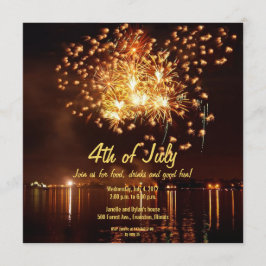 gouden vuurwerk, 4e juli, uitnodiging