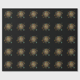 Gouden Vuurwerk & Confetti Feest Cadeaupapier
