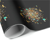 Gouden Vuurwerk & Confetti Feest Cadeaupapier (Rol Hoek)
