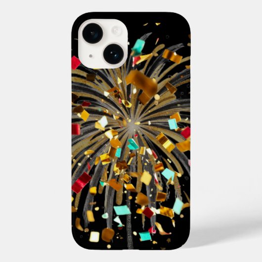 Gouden Vuurwerk & Confetti Feest Case-Mate iPhone Case (Achterkant)