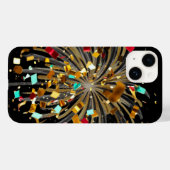 Gouden Vuurwerk & Confetti Feest Case-Mate iPhone Case (Achterkant (horizontaal))