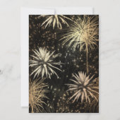 Gouden Vuurwerk Nieuwjaar Eva Party Uitnodiging (Achterkant)