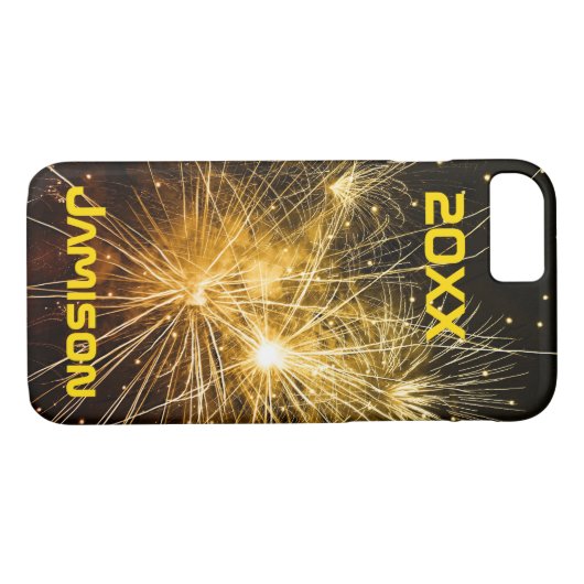 Gouden Vuurwerk op Donkere Achtergrond Custom Case-Mate iPhone Case (Achterkant (Horizontaal))