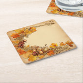 Gouden wandtapijt van Herfst: kransoogst Kartonnen Onderzetters (Schuin)