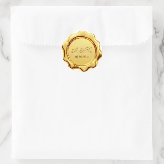 Gouden waszegel monogram trouw sticker (Tas)