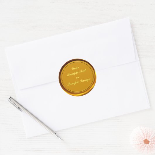 gouden-waszegel ronde sticker (Envelop)