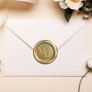 Gouden waszegel vintage klassieke luxe stickers