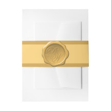 Gouden waszegelmonogram 2 initialen Elegant Geel