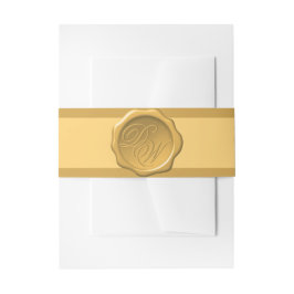 Gouden waszegelmonogram 2 initialen Elegant Geel Uitnodigingen Wikkel